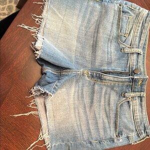 Universal Thread Blue Jean Shorts Distressed Raw-Edge